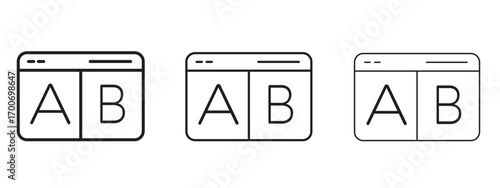 A B test icon Illustration Eps10. Line with editable stroke