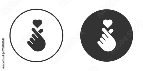 korean heart icon clipart flat designs. illustration vectors