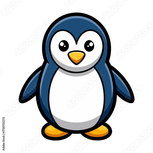 Cute cartoon penguin vector illustration adorable animal drawing antarctic bird graphic design element mascot character for kids