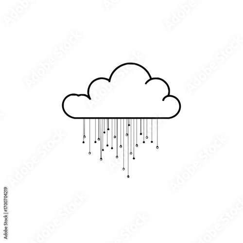Cloud rain drops vector illustration weather forecast rainfall design element graphic resource drawing icon 100