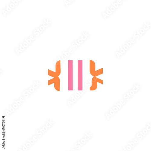 Lozenge, Chocolate icon logo flat vector design