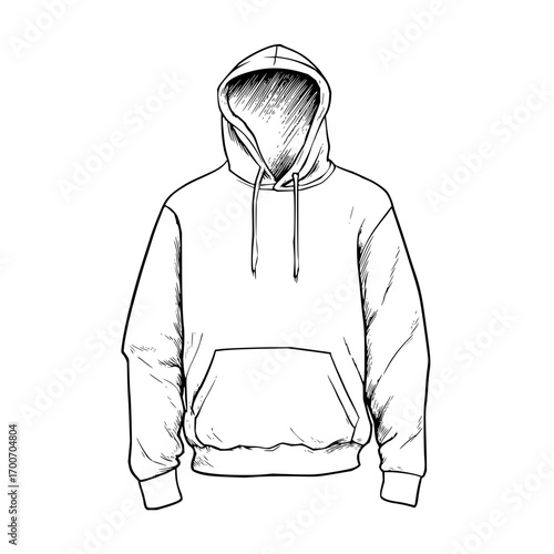 White hoodie sweatshirt apparel clothing fashion garment hooded pullover casual wear vector template design