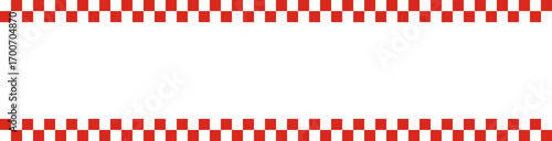 Foto Red and white checkered border PNG with transparent background, rectangular fram