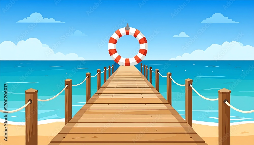 Fototapeta premium Wooden pier leading to the sea