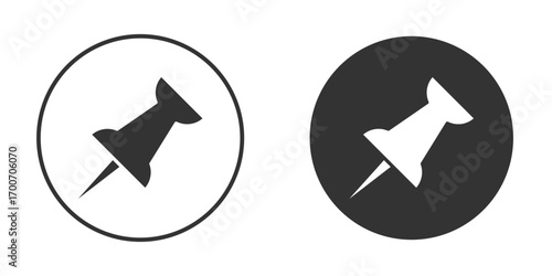 Push pin icon clipart flat designs. illustration vectors