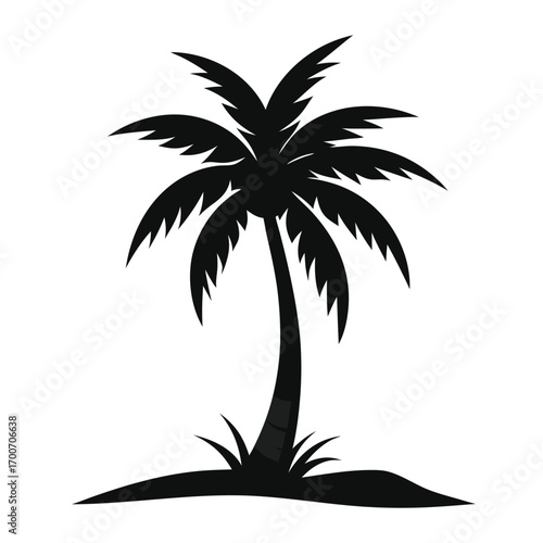 Tropical Palm Tree Shape Vector Design