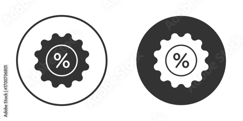 Percentage icon clipart flat designs. illustration vectors