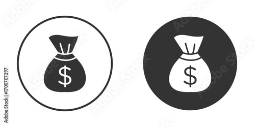 Money bag icon clipart flat designs. illustration vectors