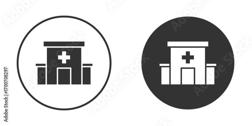 Hospital icon clipart flat designs. illustration vectors