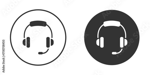 Headset icon clipart flat designs. illustration vectors