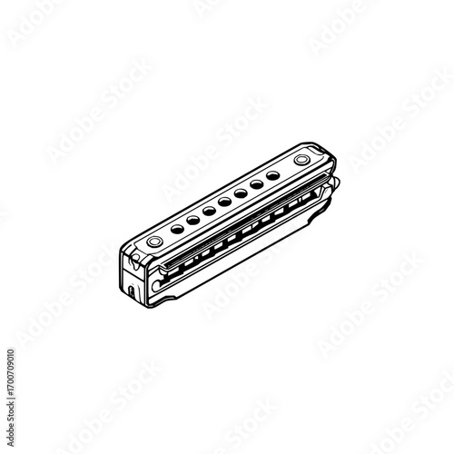 Explore the world of harmonica musical instrument blues harp diatonic harmonica sketch illustration vector