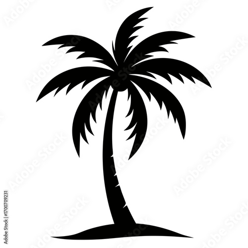 palm tree silhouette icon vector on white background 
