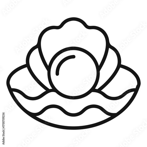 Oyster outline icon vector on white background 