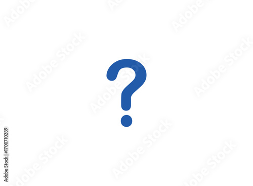 Blue Question Mark Inside White Circle on Transparent Background