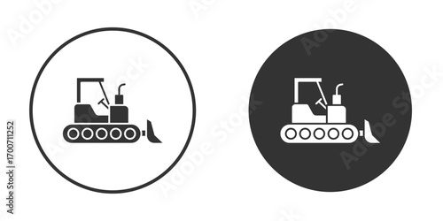 Bulldozer icon clipart flat designs. illustration vectors