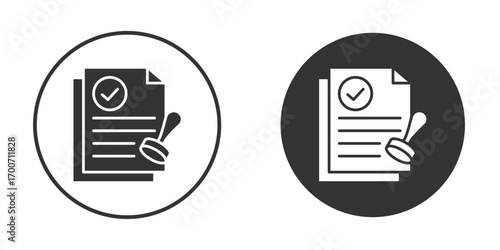 Approved document icon clipart flat designs. illustration vectors