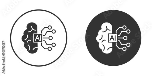 AI brain icon clipart flat designs. illustration vectors