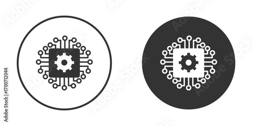 AI chip icon clipart flat designs. illustration vectors