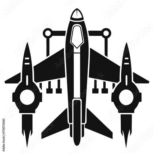 Simple Aerospace Tool Outline White Background