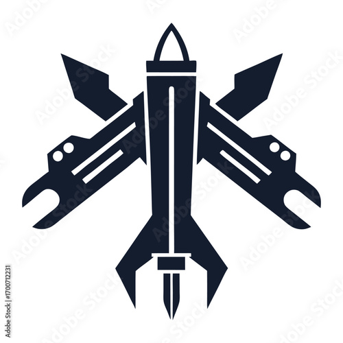 Simple Aerospace Tool Outline White Background