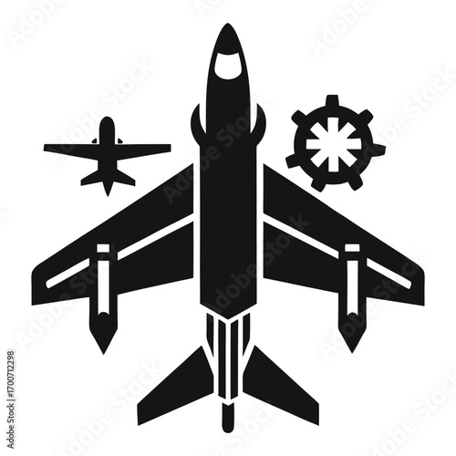 Simple Aerospace Tool Outline White Background