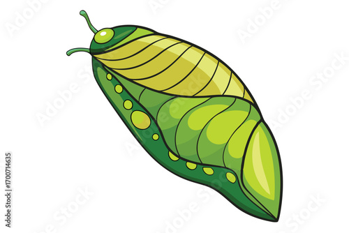 Stylized Green Insect Illustration with Yellow Accents and Sleek Design Perfect for Nature Themed Projects or Educational Materials