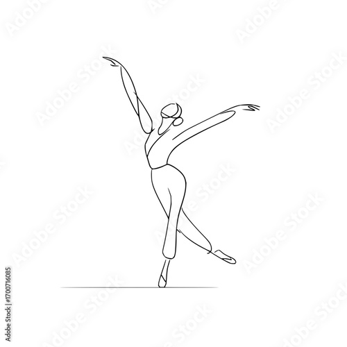 Elegant ballerina dance pose line art drawing for ballet performance and artistic expression inspiration ideas