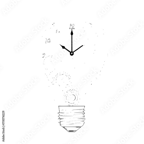 Time management idea lightbulb concept clock gears productivity efficiency planning schedule deadline success