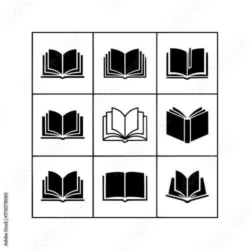 Set of Open Book Icons