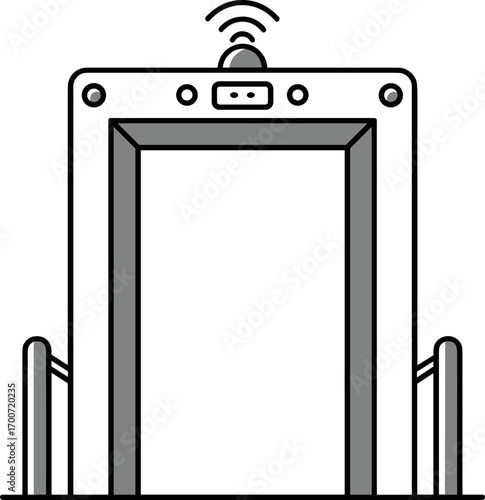 Metal detector arch with sensors for security screening  