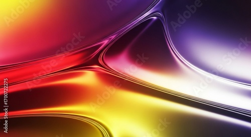 Vibrant, flowing liquid metal surface with a colorful, glossy sheen. Futuristic material and intense energy concepts. A molten, iridescent chrome texture reflecting light.