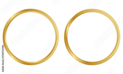 Wallpaper Mural Minimalist gold circle frame with blank space on transparent textured background. Torontodigital.ca