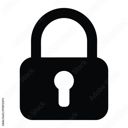Simple black padlock icon