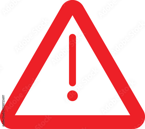 Prominent red triangular warning sign with a bold exclamation mark, universally recognized symbol for potential danger, caution, or critical alert information in diverse contexts
