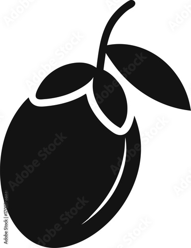 Date fruit silhouette icon vector on white background 