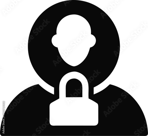 Privacy setting silhouette icon vector on white background 