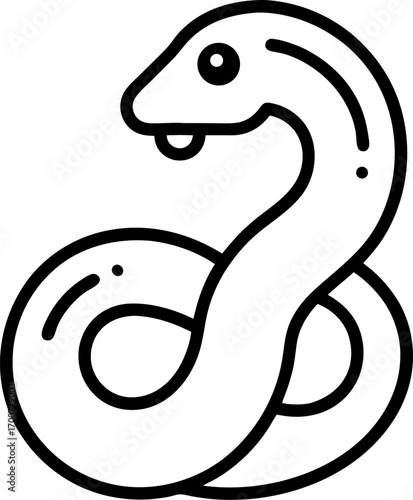 python Snakes outline icon vector on white background 