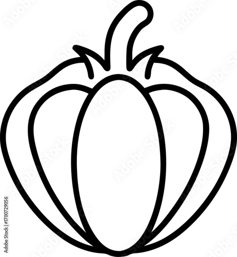 capsicum outline icon vector on white background 