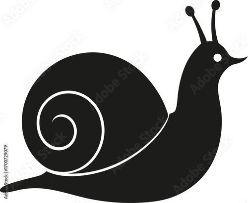 Snail silhouette icon vector on white background 