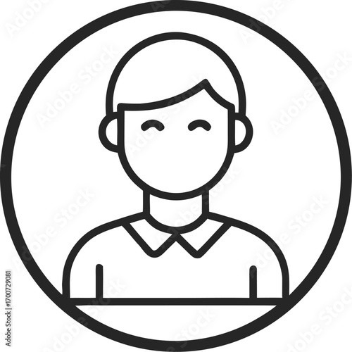 Social profile outline icon vector on white background 