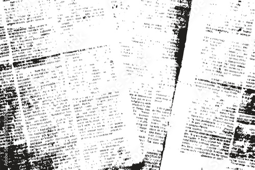 abstract grunge texture Newspaper print text Lorem Ipsum on white background, vector background in grunge style with titles, background with unreadable handwritten doodles