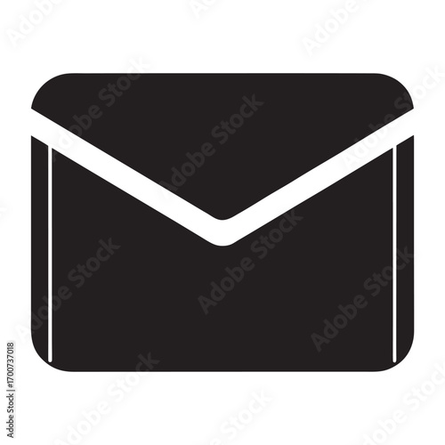 Simple black envelope icon with white outline