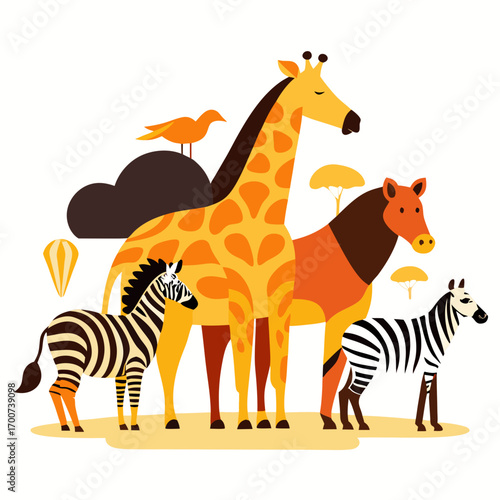vector illustration of a giraffe