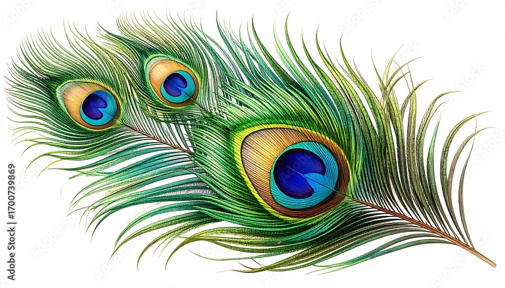 Obraz premium Vibrant peacock feather