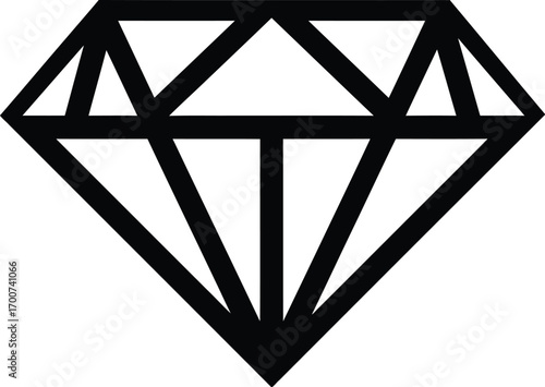 Elegant diamond icon design perfect for luxury branding, jewelry, and high-end products, conveying value and sophistication
