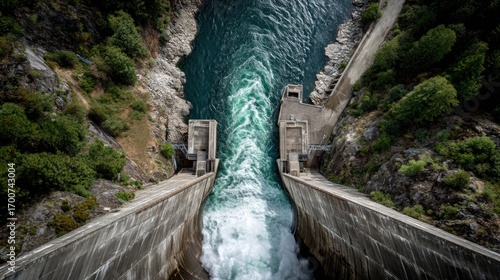 Powerful dam releases water