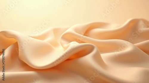 Flowing Silky Champagne Fabric Glowing Animation  
