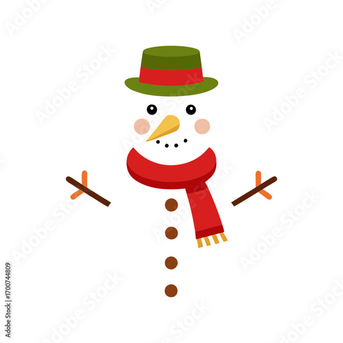 snowman with christmas tree