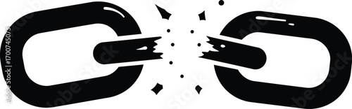Break free from limitations with this bold, impactful chain break icon - perfect for showcasing disruption, innovation, and overcoming obstacles in your next project