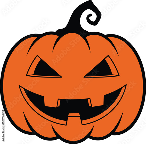 Get ready for spooky season with this grinning jack-o'-lantern, perfect for adding a touch of Halloween fun to your marketing and design projects now